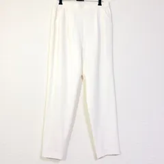 ロートレアモン 洗濯機で洗える テーパードパンツ バックゴム イージーパンツ スラックス 白 サイズ40 L オフィス オケージョン セレモニー