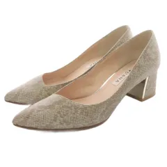 ダイアナ DIANA ポインテッドトゥ パンプス ハイヒール パイソン柄 23cm 茶色 ブラウン 黄緑