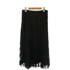 セオリー Theory Mod Lace Pleated Midi SK レーススカート フレア マキシ ロング 2 黒 ブラック /AT ■OS