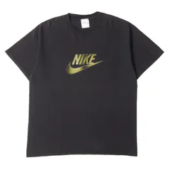 NIKE ナイキ Tシャツ サイズ:L 90s スウッシュ ロゴマーク クルーネック Tシャツ 90年代 NIKE ナイキヴィンテージ 白タグ ブラック 黒 古着 トップス カットソー 半袖【メンズ】