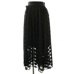 オブリ OBLI フレアドットスカート ロング リボン ブラック /DF ■OS