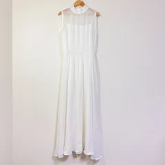 Darich コルセットシアーロングワンピース ノースリーブ スタンドカラー ホワイト FREE ※コルセット欠品