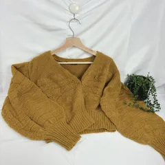 ✅W closet  マスタードカラー　ニット カーディガン　フリーサイズ