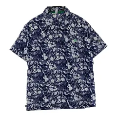 サイズ：L ADIDAS GOLF アディダスゴルフ  半袖ポロシャツ シアサッカー 総柄 ネイビー系 [240101557527] ゴルフウェア メンズ ストスト