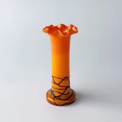 チェコ ヴィンテージ Tango Glass フラワーベース ガラス 花瓶 アールデコ 様式 花器 オブジェ 置物 アートグラス ディスプレイ 93327