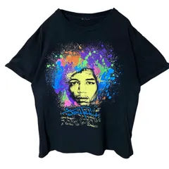 M 人物 アート ビッグプリント ジミヘンドリックス  ブラック 黒 Tシャツ レディース ユニセックス メンズ 古着 半袖 CHM