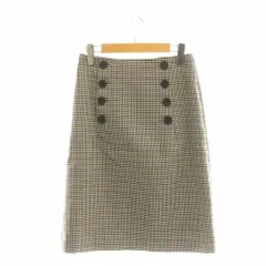 23区 オンワード樫山 vingt-trois ライトツイードチェックスカート タイト 36 ベージュ マルチカラー /CX ■OS