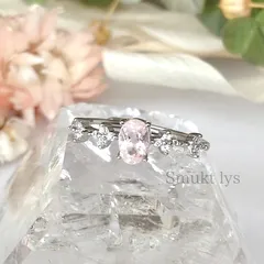 天然石 モルガナイト オーバル ファセットカット デザイン リング フリーサイズ シルバー silver925 指輪 天然石アクセサリー 4月誕生石