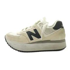 ニューバランス NEW BALANCE 574+ スニーカー 厚底 US6 23cm エクリュ 紺 ネイビー /SS ■OS