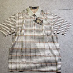 DAKS LONDON 　半袖ポロシャツ チェック柄 ベージュ系 表記サイズ：M　u7243s