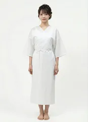 新品【袖あり】通年用  肌襦袢 ワンピース 綿100%+ポリエステル100% 和装下着 振袖 訪問着 色留袖 付下げ 袴 色無地 白無垢 着物 浴衣 洗える レディース フリーサイズ  着物スリップ 夏物 袷 絽 社 肌着 下着 腰ひも 長じゅばん 長襦袢