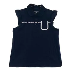 サイズ：2 PGG PEARLY GATES パーリーゲイツ  ノースリーブポロシャツ フリル ロゴ  ネイビー系 [240101554739] ゴルフウェア レディース ストスト