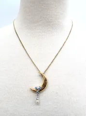 IEI 三日月 月 ムーン フェイクパール ネックレス 925刻印 シルバー アクセサリー 服飾小物 保管60