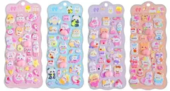 かわいい おしりシール 4枚セット ぷくぷくシール プレゼント ぷにぷに 3Dシール 立体シール ご褒美シール お尻シール マシュマロ シール交換 シール集め 子供 青色 ピンク ブルー パープル オレンジ 女の子 子供用