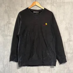 【日本正規品】カーハート WIP スウェット 黒 L ワンポイント 刺繍ロゴ carhartt wip トレーナー 古着 ストリート ゆるだぼ 太アーム Vガゼット ワークインプログレス メンズ 人気カラー ブラック 定番  オーバーサイズ