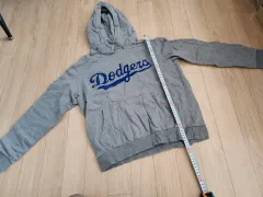 MLB ドジャーズ 起毛 フーディー グレー