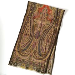 ETRO エトロ ペイズリー 大判ストール スカーフ ウール シルク混