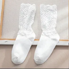 ホワイト レース 靴下 上品 可愛い レディース ロリータ