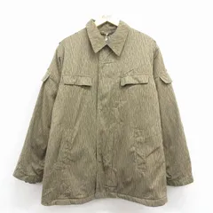 L/古着 長袖 ミリタリー ジャケット メンズ ドイツ軍 レインドロップカモ 緑 内側キルティング 25dec24