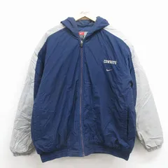XL/古着 ナイキ NIKE 長袖 ナイロン ジャケット メンズ 00年代 00s NFL ダラスカウボーイズ 大きいサイズ ツートンカラー 紺 内側キルティング アメフト スーパーボウル【spe】 25dec24