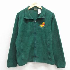 USA VINTAGEアメリカ古着くま刺繍デザインハーフジップフリース 