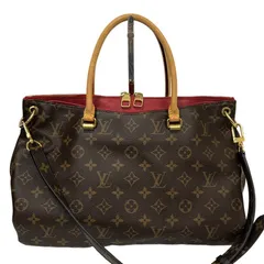 LOUIS VUITTON ルイヴィトン パラスMM ハンドバッグ M41633 ブラウン レッド モノグラム ショルダーバッグ レディース 【中古】 52602K121