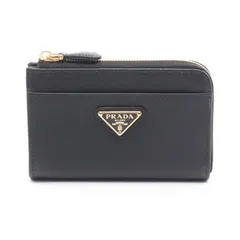 プラダ PRADA コインケース SAFFIANO TRIANG 1PP122 ブラック サフィアーノレザー トライアングルロゴ コインケース レディース Used A