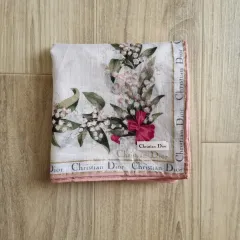 日本輸入 クリスチャン ディオール フラワー パータン ハンカチ