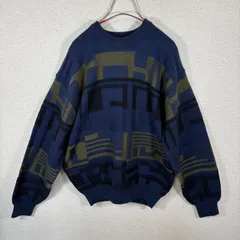 【希少・毛100%】90s AVENUE レナウン 総柄 ヴィンテージニット