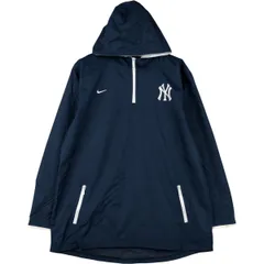 古着 00年代 ナイキ NIKE TEAM MLB NEW YORK YANKEES ニューヨークヤンキース ハーフジップ フード付き/eaa612194