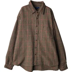 古着 90年代 ジェイクルー J.Crew 千鳥格子柄 長袖 フランネルチェックシャツ メンズXL相当 ヴィンテージ/eaa613217