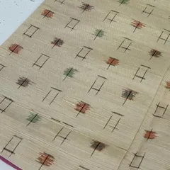 【美品＊未使用】真綿紬　縞　ベージュ　しつけ付き　正絹　スモールサイズ　特価☆ 2026年最新】真綿紬の人気アイテム - メルカリ