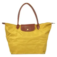 LONGCHAMP(ロンシャン) ショルダーバッグ ル・プリアージュオリジナル イエロー×ダークブラウン レザー