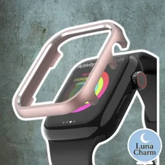 Apple Watch アップルウォッチ メタル メタリック 文字盤 フレーム メタルフレーム カバー ピンク 45mm 42mm 41mm