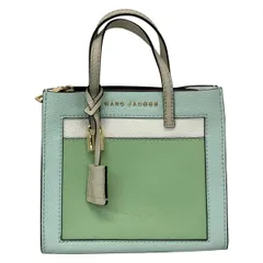 MARC JACOBS(マークジェイコブス) ハンドバッグ ザ グラインド ミニ M0013663 ライトブルー×ライトグリーン×白 レザー