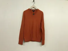 新品未使用本物バナナリパブリックBANANAREPUBLICコットンカシミヤVネックニットセーター長袖メンズサーフアメカジビジネススーツモードドレスゴルフSオレンジ