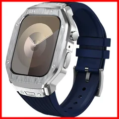 [YOFITAR] for Apple Watch バンドとケースと背面ケースの3in1一体型デザイン 45mm/44mm apple watch 一体型バンド Apple Watch Series 9/SE/8/7/6/5/4対応 メンズ かっこいい アップ