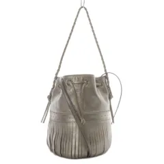 ジェイ&エムデヴィッドソン J&M Davidson フリンジ カーニバル 2WAYバッグ ハンドバッグ ワンハンドル ショルダーバッグ 斜め掛け 巾着 レザー ゴールド色 /YO4