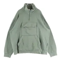 G-STAR RAW (ジースターロウ) 胸フラップポケット カンガルーポケット ハーフジップ スウェット トレーナー グリーンのサムネイル