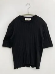 LOWRYS FARM Tシャツ/カットソー L ブラック 無地 半袖 クルーネック(丸首) ミドル丈