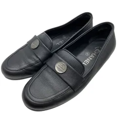 シャネル ココマーク パンプス ローファー シューズ フラット メダリオン レザー ブラック CHANEL (サイズ36C 約23cm) エレガント 上品 洗練 大人 フェミニン 高級感 通勤 フォーマル カジュアル 定番