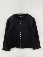 agnes b. カーディガン/ボレロ 3 ブラック 無地 長袖 コットン 裏起毛