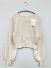 MERCURYDUO カーディガン/ボレロ F アイボリー ナイロン プラスチック 無地 ショート丈 長袖