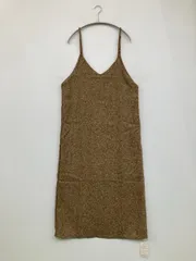 La-gemme ワンピース L ブラウン プラスチック 無地 袖なし ロング・マキシ丈 タイト