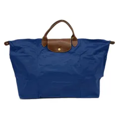LONGCHAMP(ロンシャン) ハンドバッグ ル・プリアージュオリジナル ネイビー×ブラウン 折りたたみ レザー