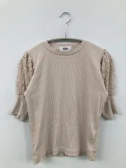 AZUL by MOUSSY Tシャツ/カットソー M ベージュ 半袖 クルーネック(丸首) 無地 レース