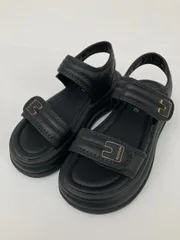 REMERE サンダル 245(1.5) ブラック 合成皮革/人工皮革 無地 ブランドロゴ 厚底 3.1～5cm ストラップあり スポーツサンダル