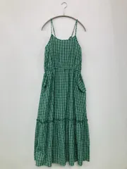 niko and ... ワンピース F グリーン コットン チェック柄 袖なし ティアード ロング・マキシ丈