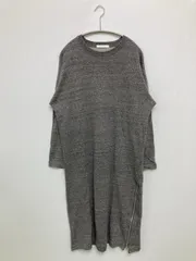 AMERICAN HOLIC ワンピース F グレー コットン プラスチック 無地 長袖 ひざ丈 タイト