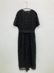 merlot plus ワンピース FREE ブラック レース 半袖 ミモレ・半端丈 フレア